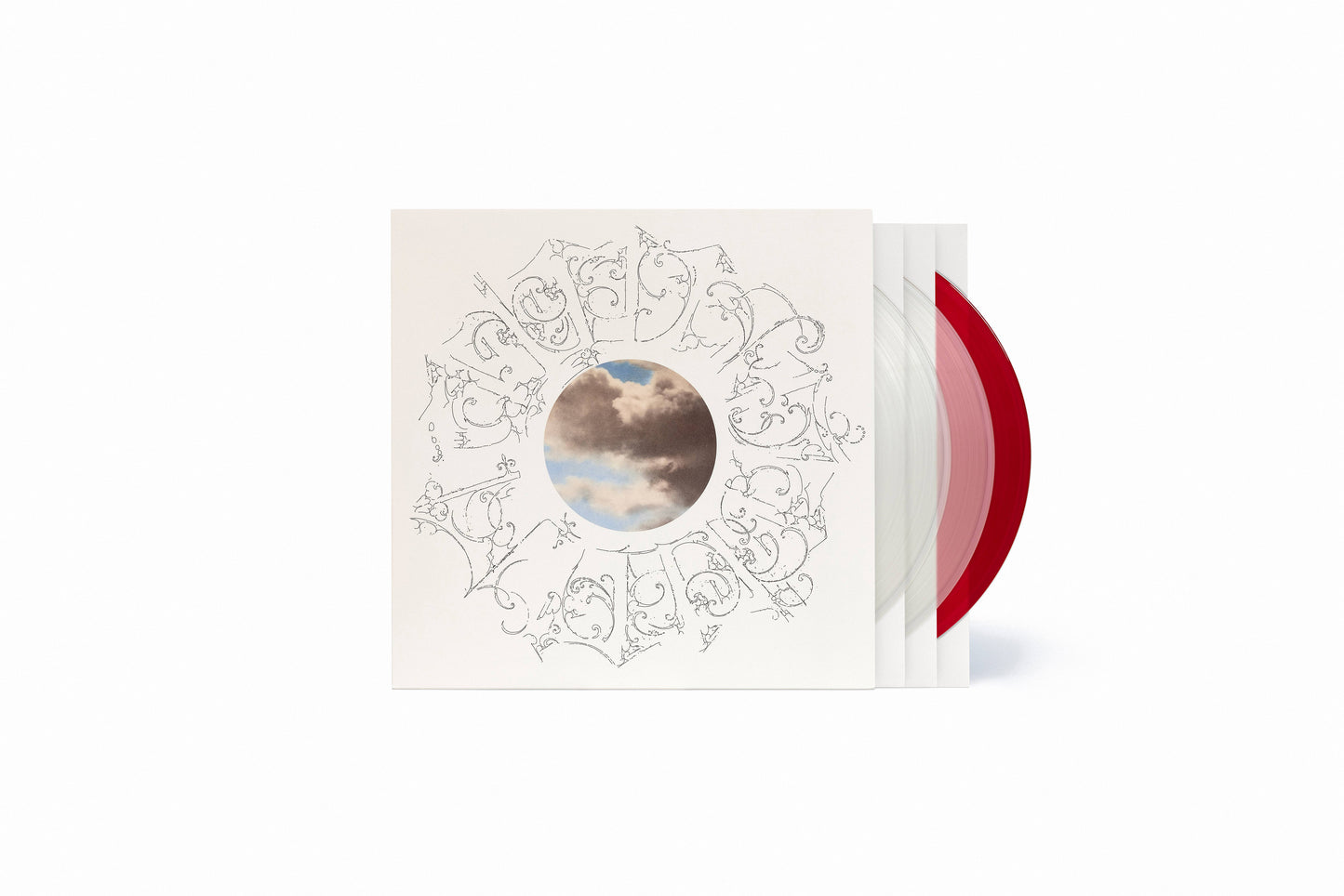 product mockup for Mac Miller - The Divine Feminine (10th Anniv.) [Indie Exclusive Milky Clear + Ruby 3LP]