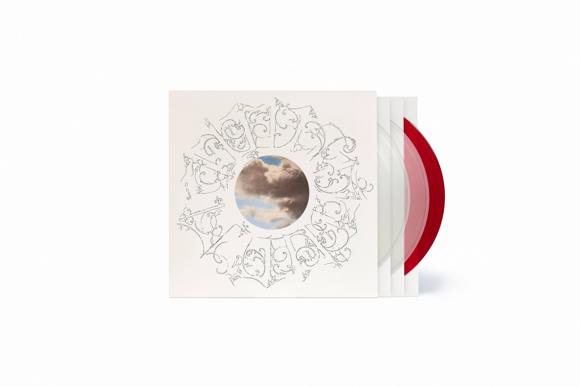 product mockup for Mac Miller - The Divine Feminine (10th Anniv.) [Indie Exclusive Milky Clear + Ruby 3LP]