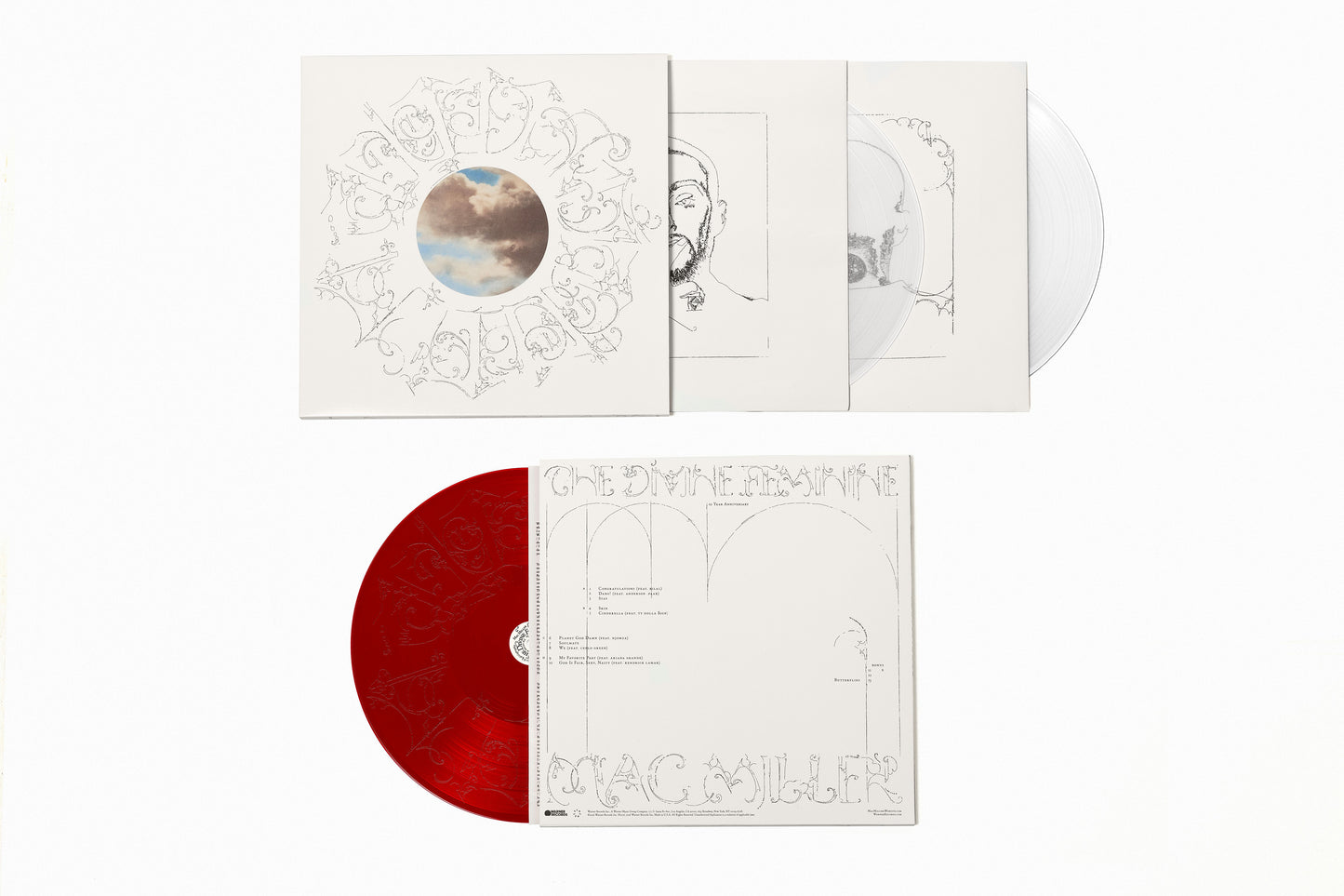 product shot for Mac Miller - The Divine Feminine (10th Anniv.) [Indie Exclusive Milky Clear + Ruby 3LP]