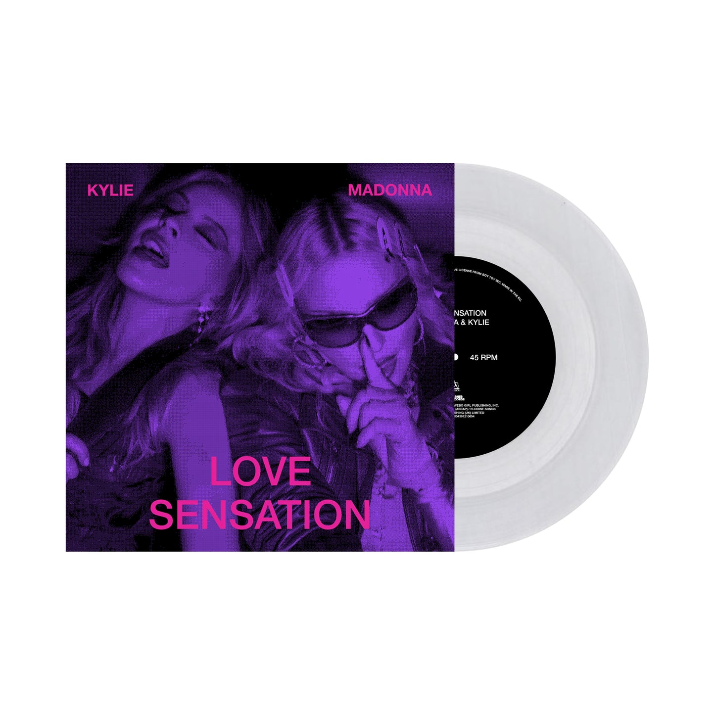 product mockup for Madonna - Love Sensation [Clear 7" Single]