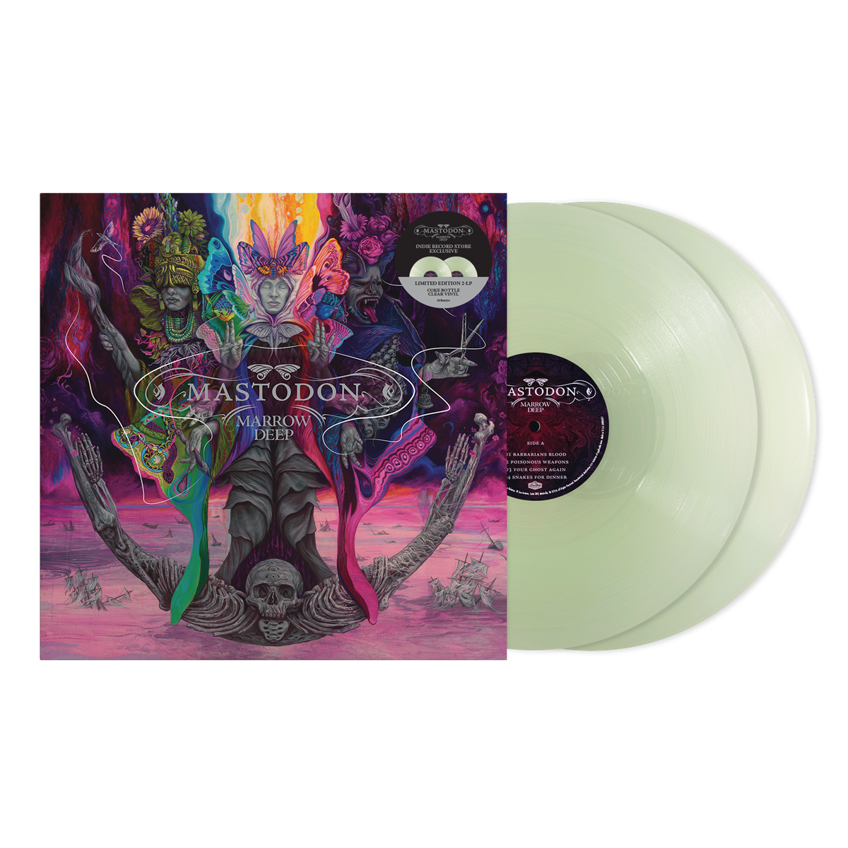 product mockup for Mastodon - Marrow Deep [Indie Exclusive Coke Bottle Clear 2LP]
