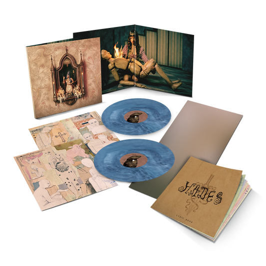 product mockup for Melanie Martinez - Hades [Indie Exclusive Aura Blue 2LP + Poster]