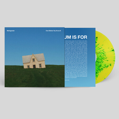 product mockup for Michigander - Over Before You Know It [Indie Exclusive Sunny Lawn Splatter LP]