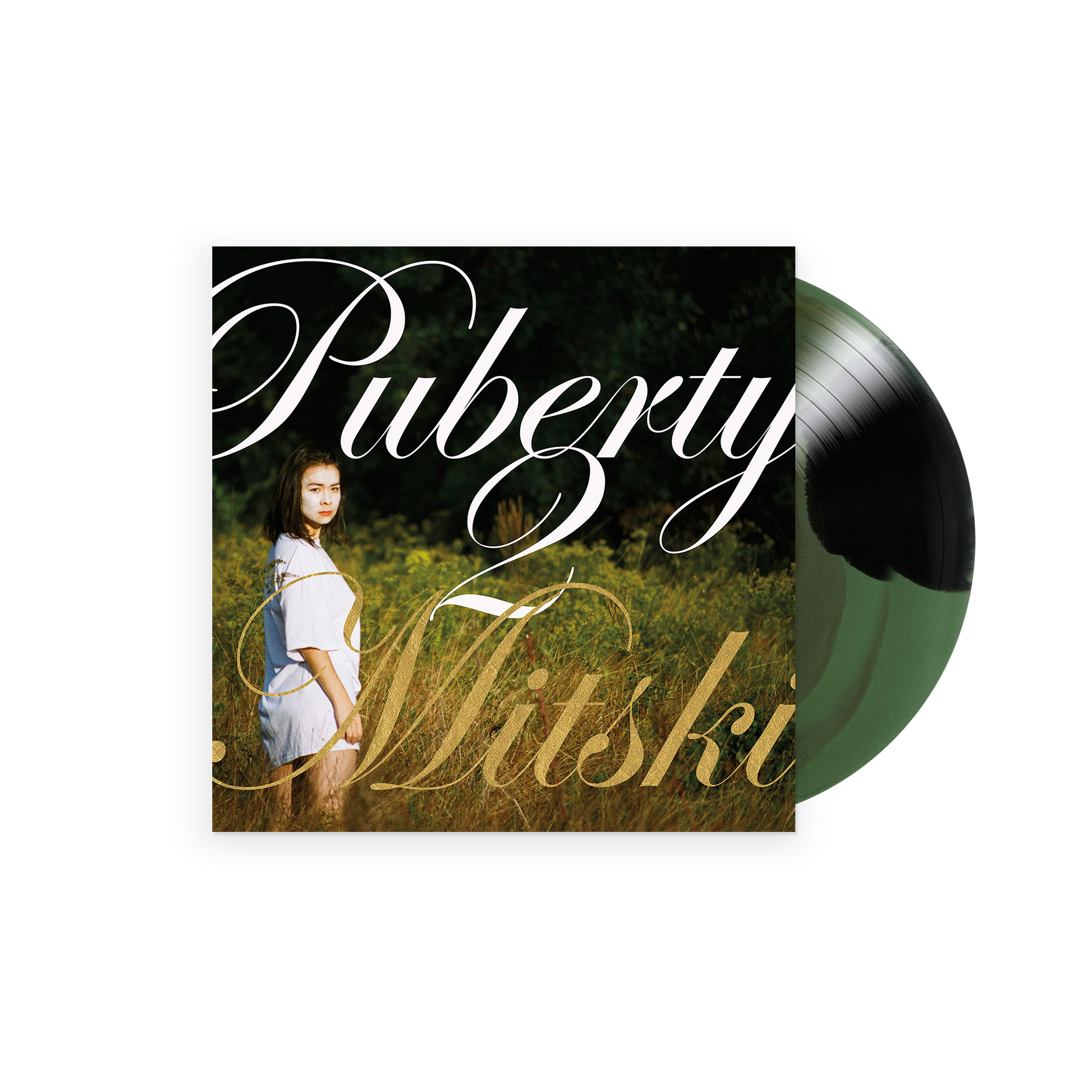 product mockup for Mitski - Puberty 2 (10th Anniv. Edition) [Forest Shadow LP]