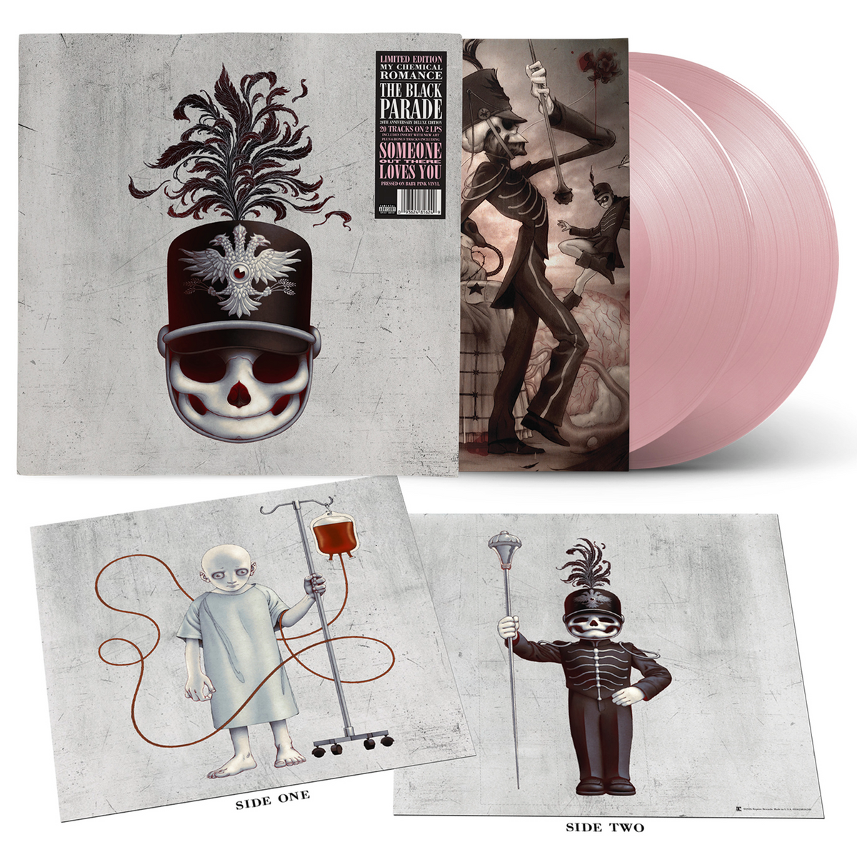 product mockup for My Chemical Romance - The Black Parade (20th Anniv. Deluxe Ed.) [Indie Exclusive Baby Pink 2LP]
