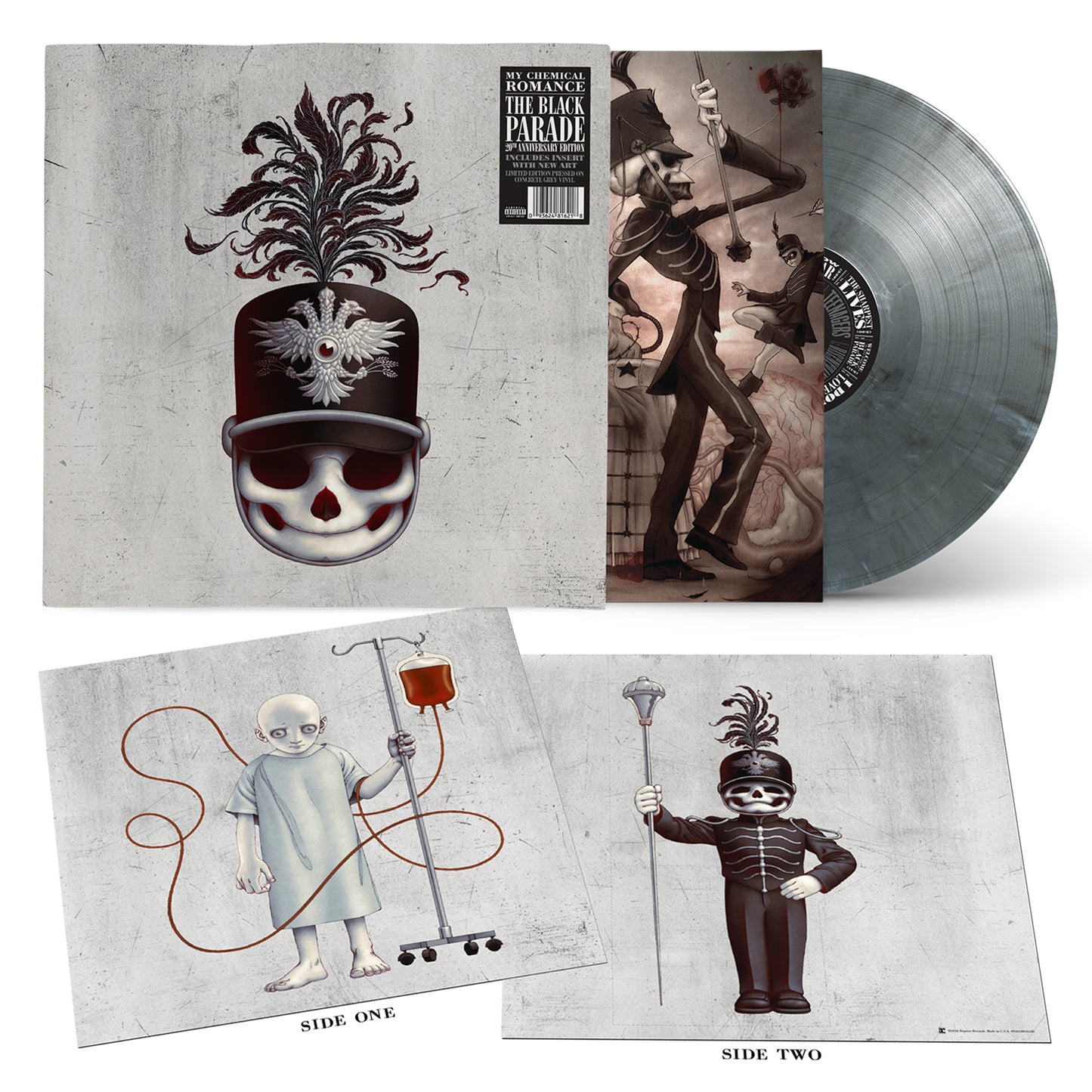 product mockup for My Chemical Romance - The Black Parade (20th Anniv. Ed.) [Concrete Grey LP]