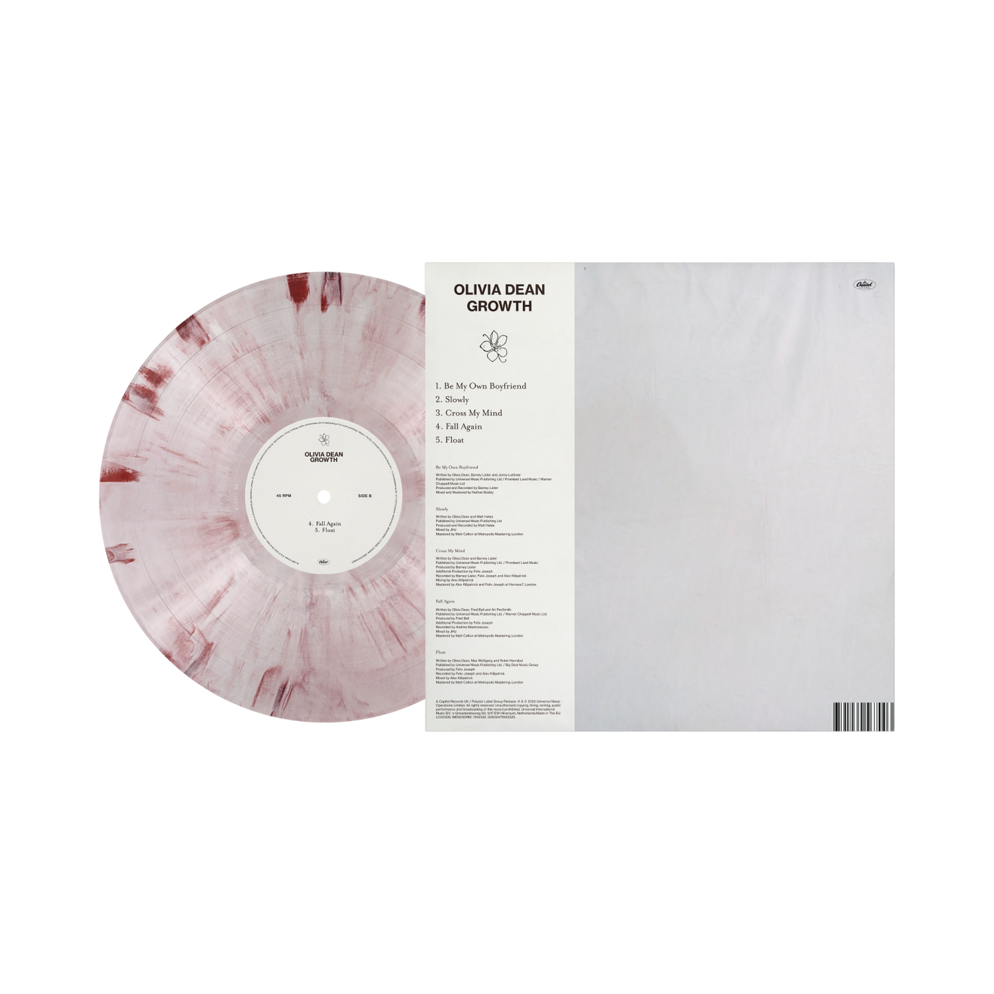 product mockup for Olivia Dean - Growth [Pink Marble 10" EP]