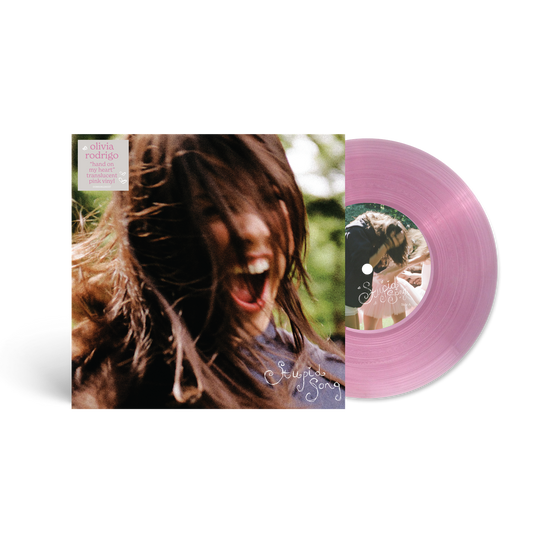product mockup for Olivia Rodrigo - stupid song [Trans. Pink 7" Single]
