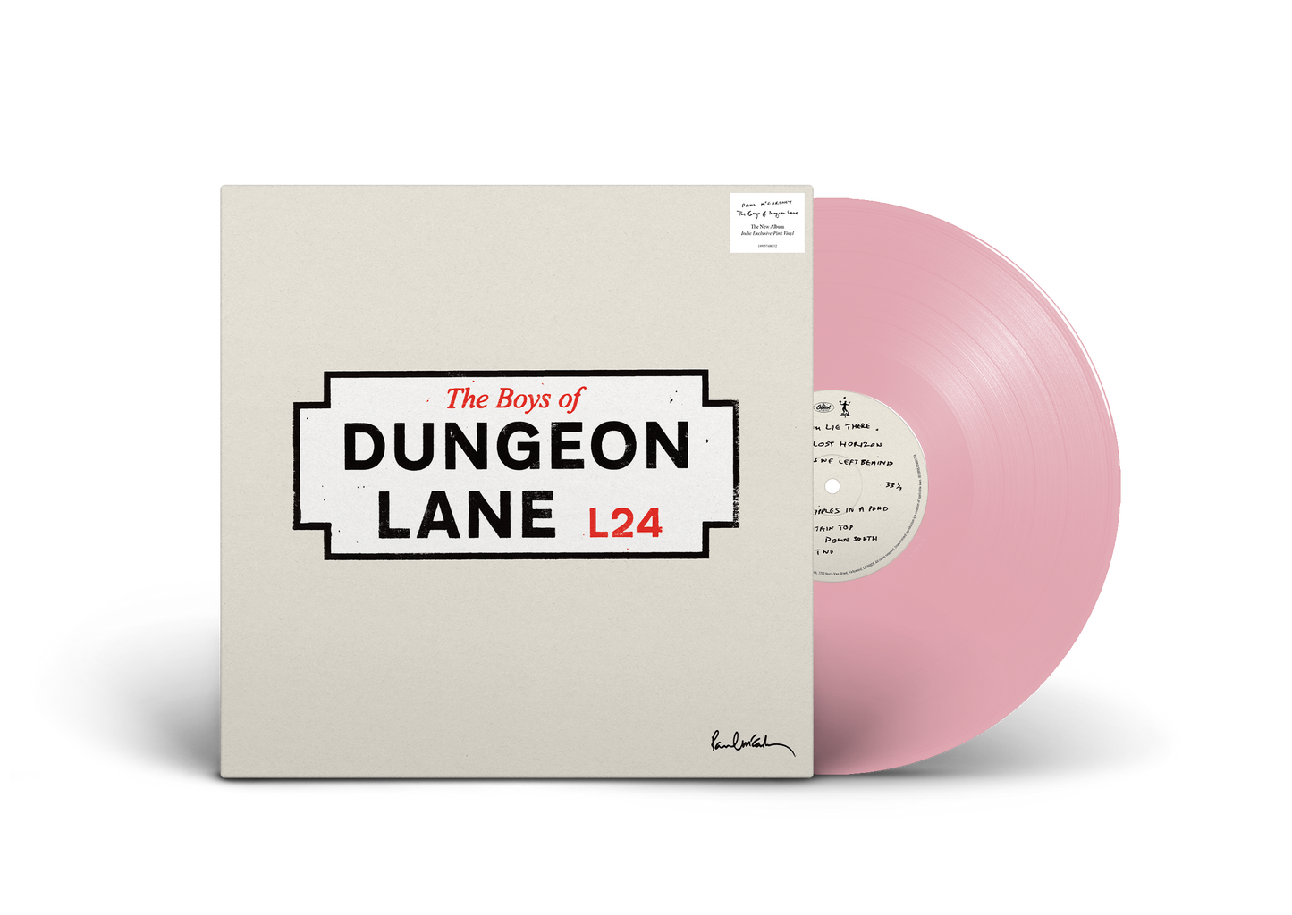 product mockup for Paul McCartney - The Boys Of Dungeon Lane [Indie Exclusive Pink LP]