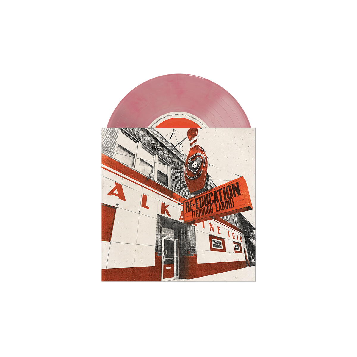 product mockup for Rise Against / Alkaline Trio - Private Eye / Re-Education (Through Labor) [Blossom 7" Single]