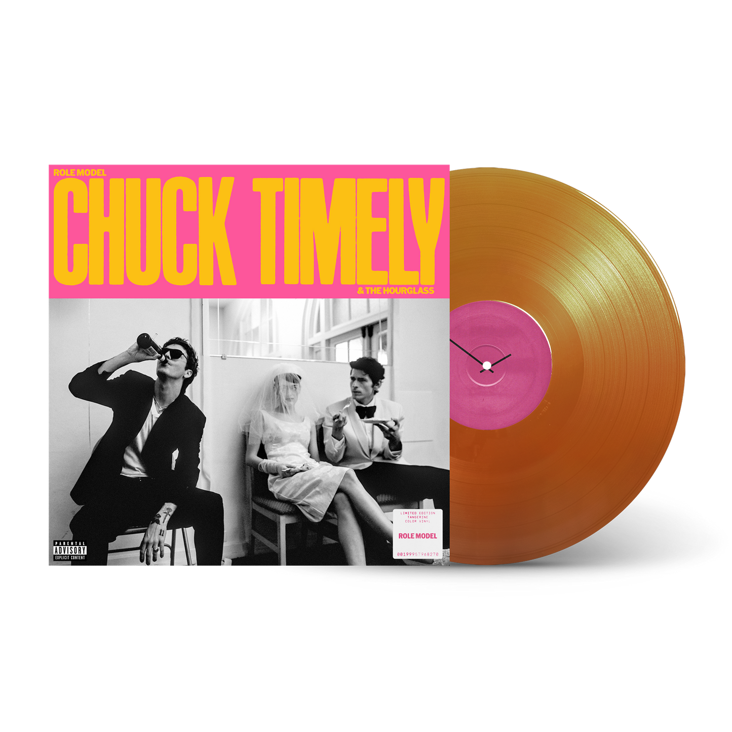 product mockup for Role Model - Chuck Timely & The Hourglass [Indie Exclusive Tangerine LP]