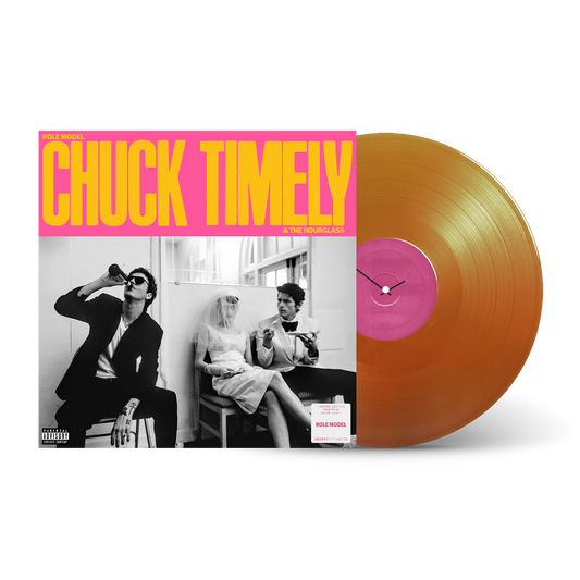 product mockup for Role Model - Chuck Timely & The Hourglass [Indie Exclusive Tangerine LP]