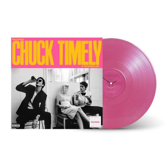product mockup for Role Model - Chuck Timely & The Hourglass [Watermelon Pink LP]