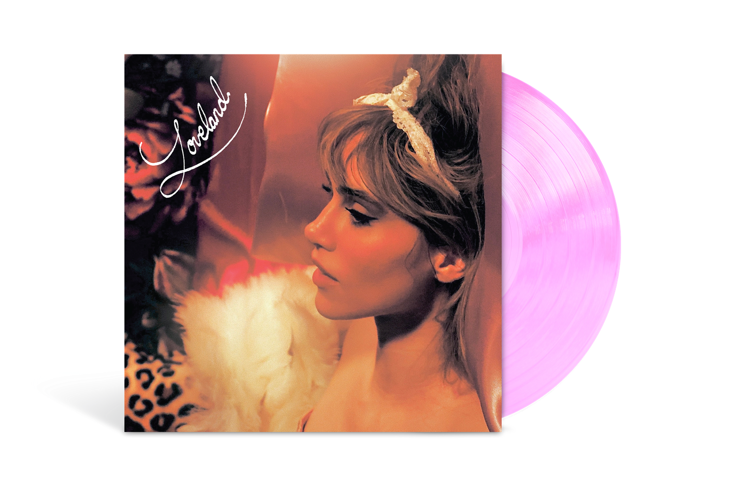 Product mockup for Suki Waterhouse - Loveland [Neon Flamingo Pink LP w/ Alt. Cover]