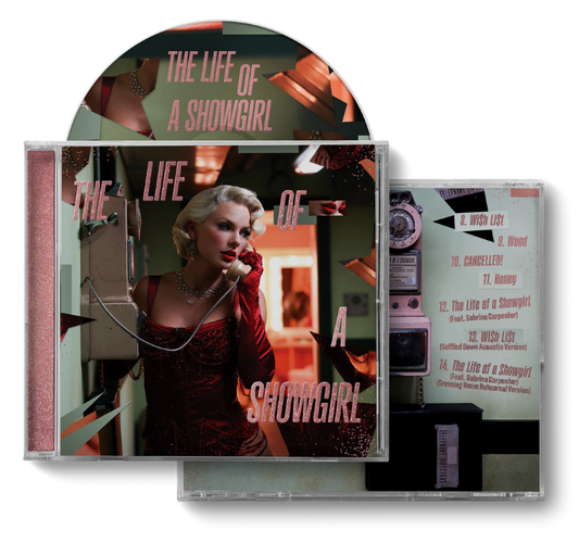 Product mockup for Taylor Swift - The Life of a Showgirl Dressing Room Rehearsal CD