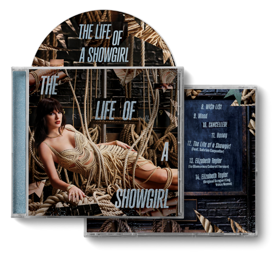 Product mockup for Taylor Swift - The Life of a Showgirl So Glamorous Cabaret CD