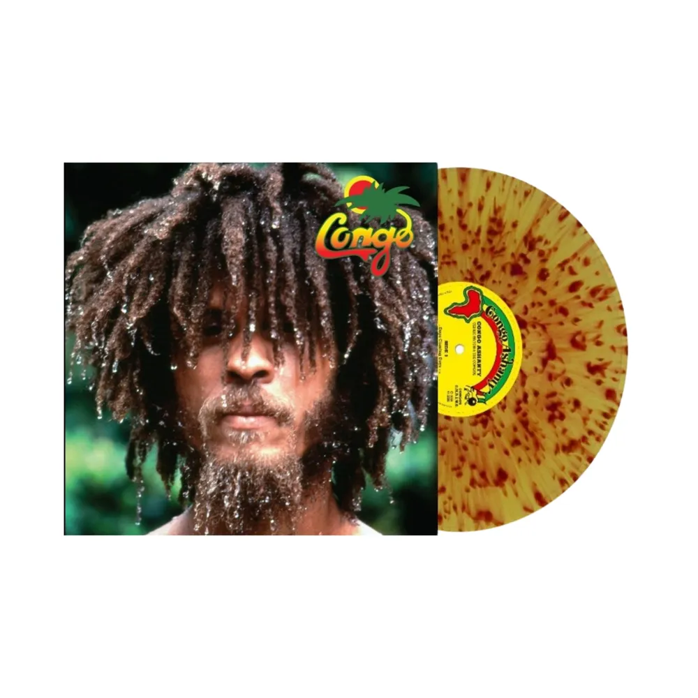 product mockup for The Congos - Congo Ashanti [RSD Essentials Yellow w/Red Splatter]