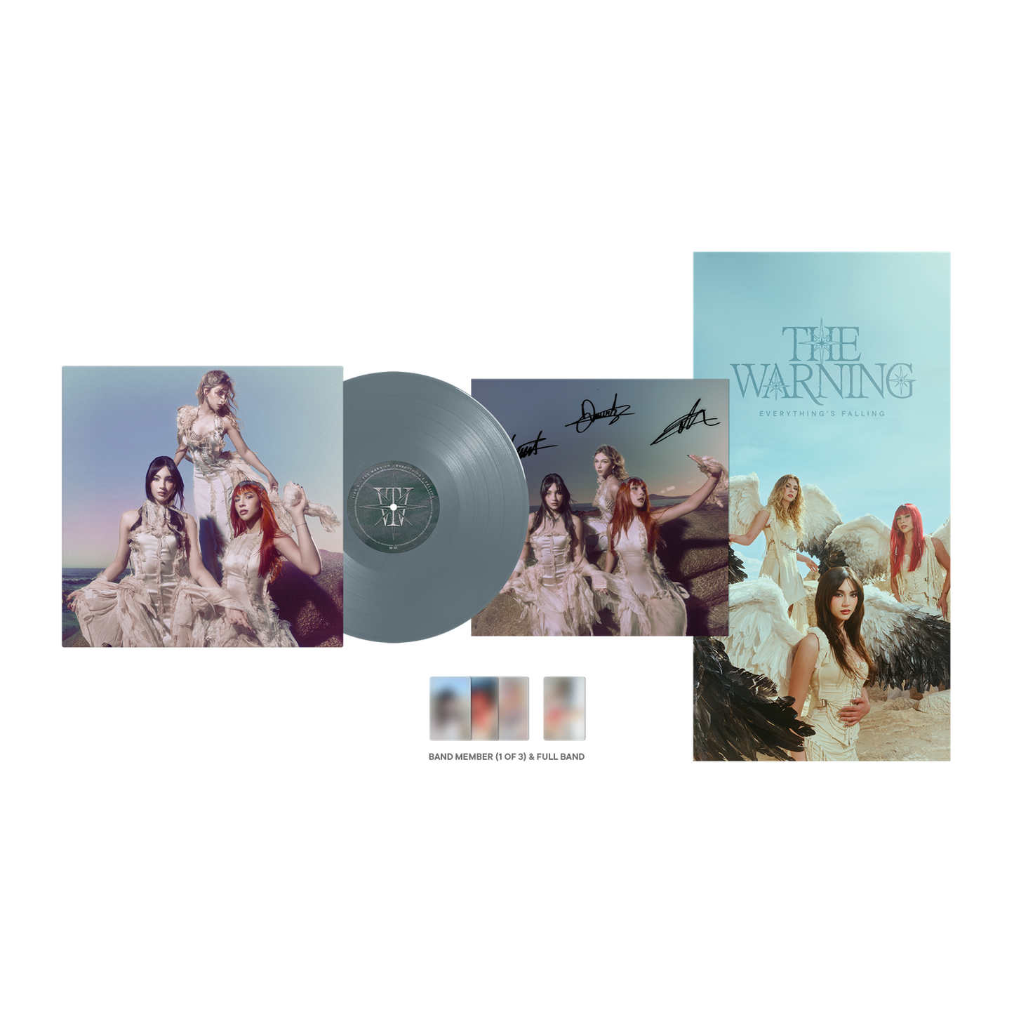 product mockup for The Warning - Everything’s Falling [Deep Ocean LP] [Signed Insert/Alt Cover]