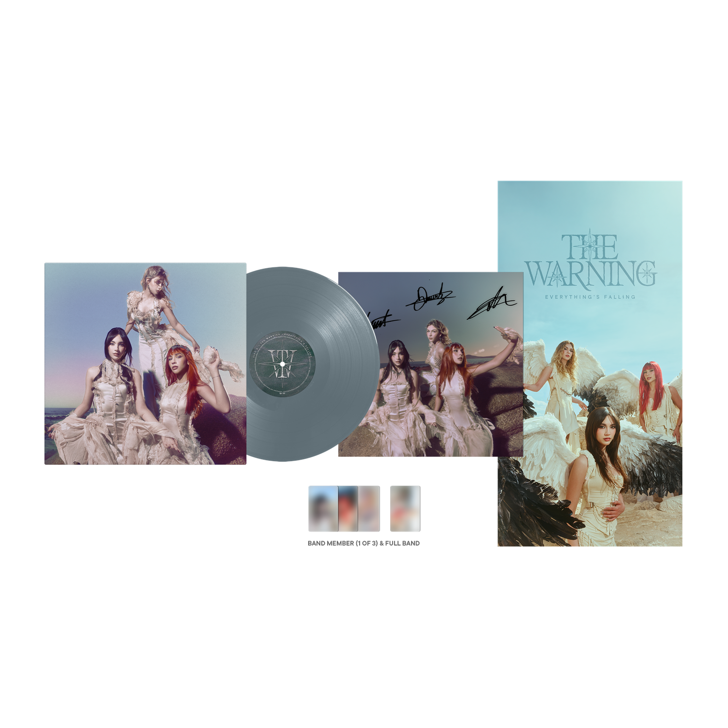 product mockup for The Warning - Everything’s Falling [Deep Ocean LP] [Signed Insert/Alt Cover]