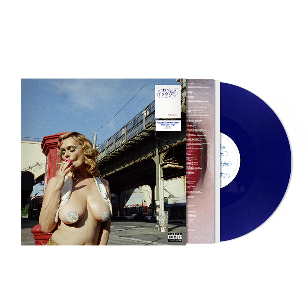 product mockup for Troye Sivan - She's the Best [Indie Exclusive Navy LP w/ Poster]