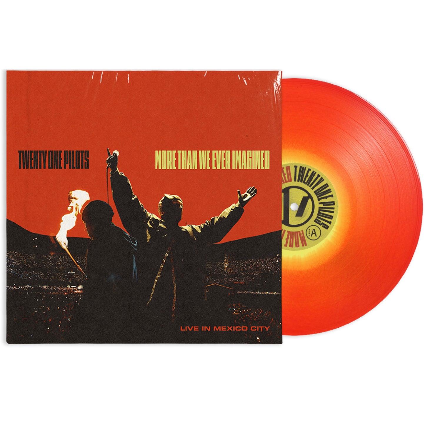 product mockup for Twenty One Pilots - More Than We Ever Imagined (Live In Mexico City) [Red LP]