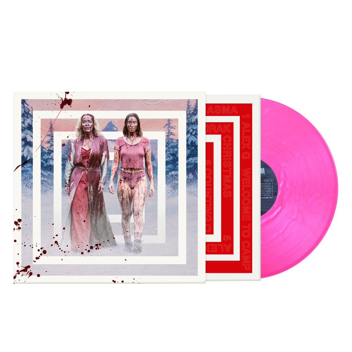 product mockup for Various Artists - Teenage Sex and Death at Camp Miasma (Soundtrack Score Selections) [Neon Pink LP]