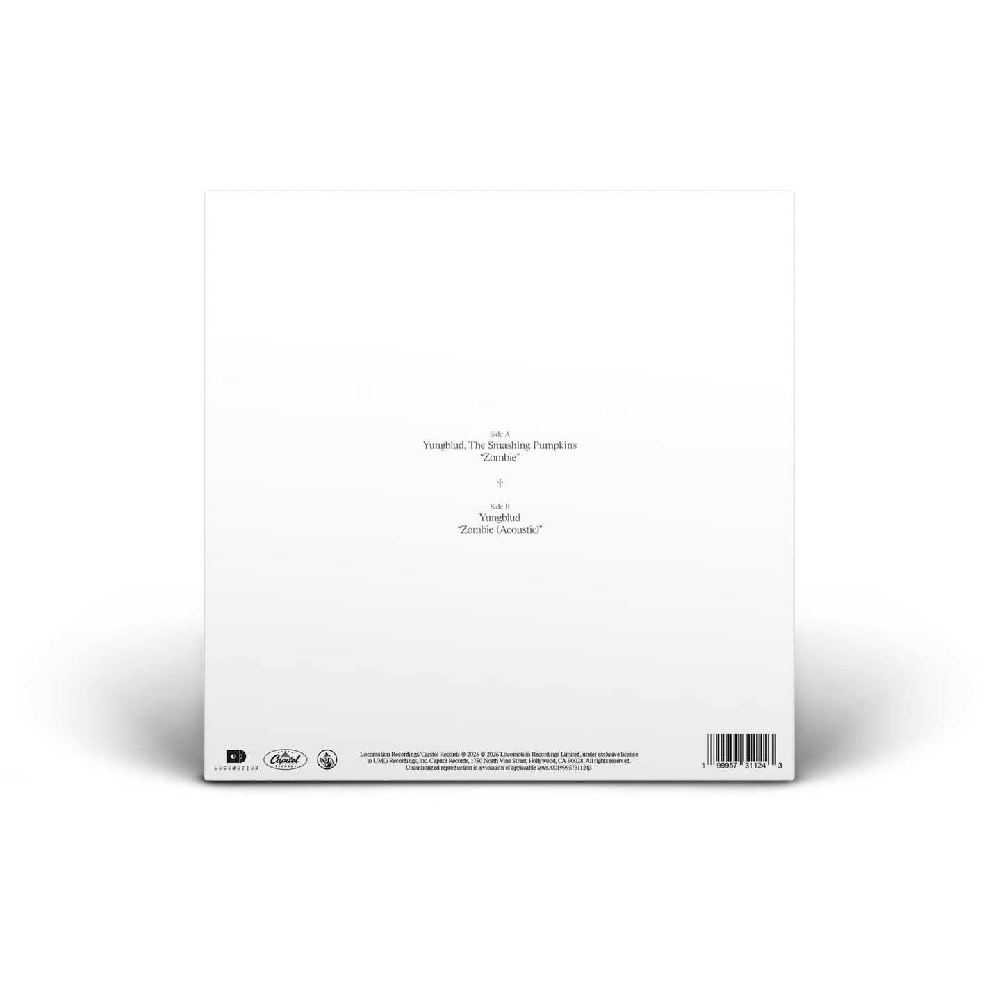 back cover of YUNGBLUD / The Smashing Pumpkins Zombie [White 7" Single]