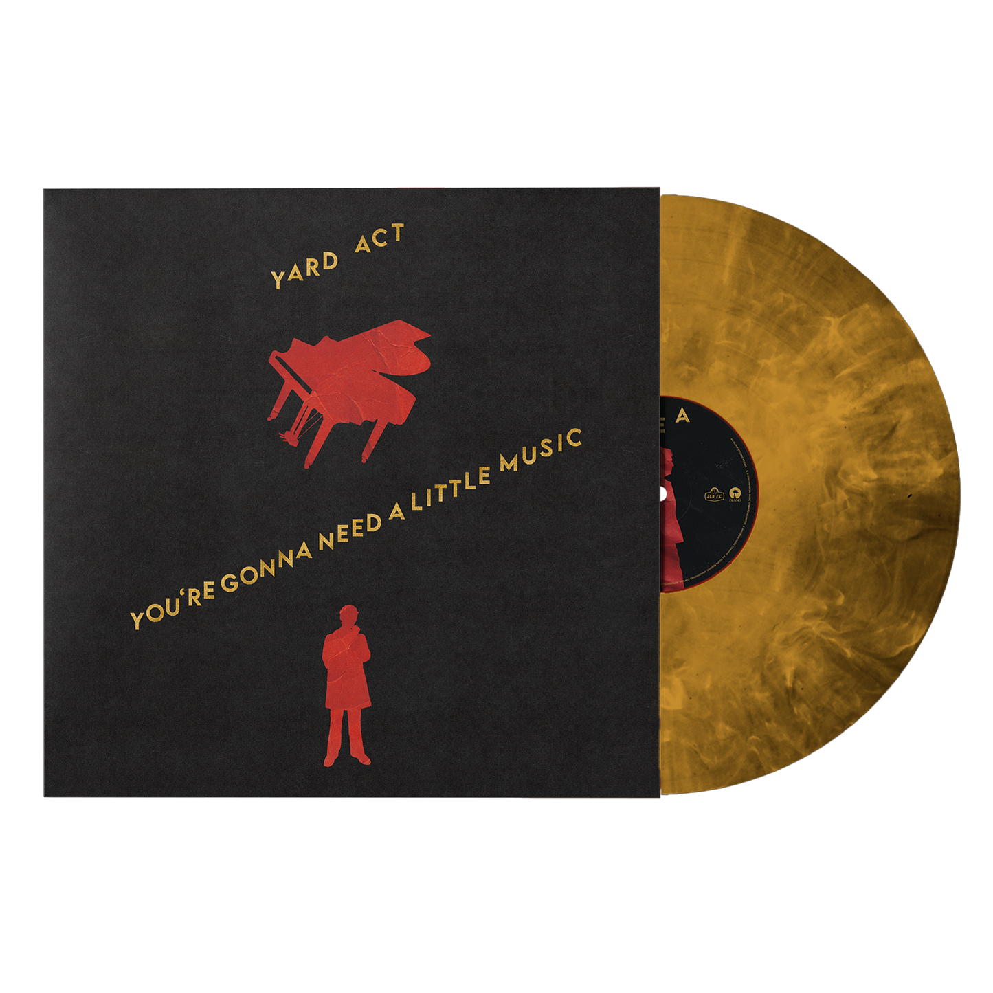 product mockup for Yard Act - You're Gonna Need A Little Music [Indie Exclusive Gold Smoke LP]