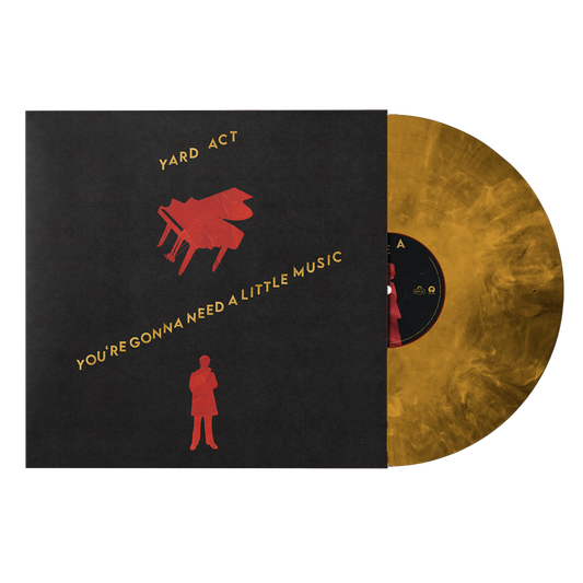 product mockup for Yard Act - You're Gonna Need A Little Music [Indie Exclusive Gold Smoke LP]