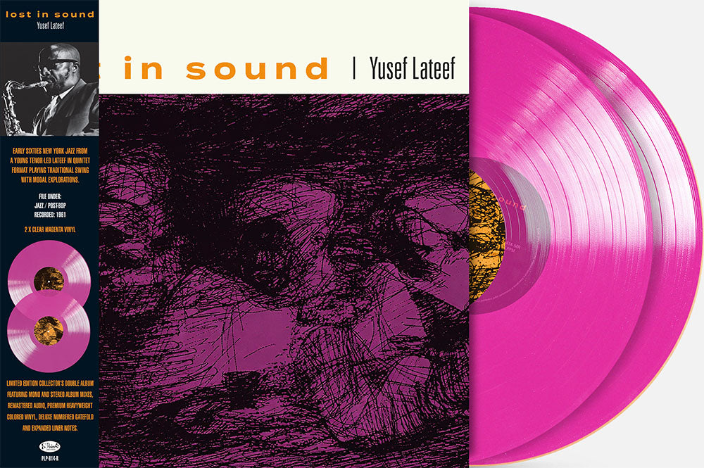 Product mockup for Yusef Lateef - Lost In Sound [Indie Exclusive Clear Magenta 2LP]