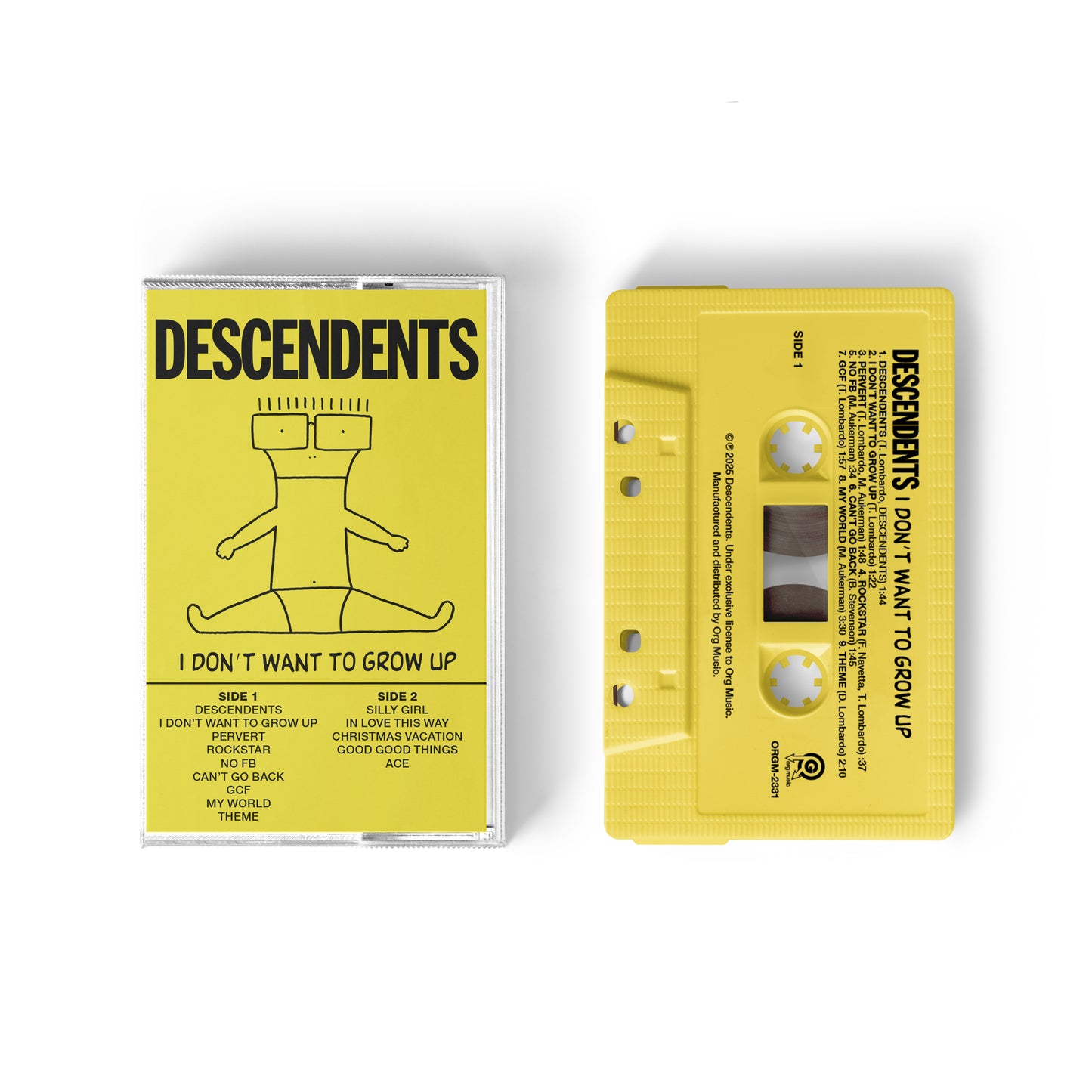 product mockup of Descendents - I Don't Want To Grow Up cassette