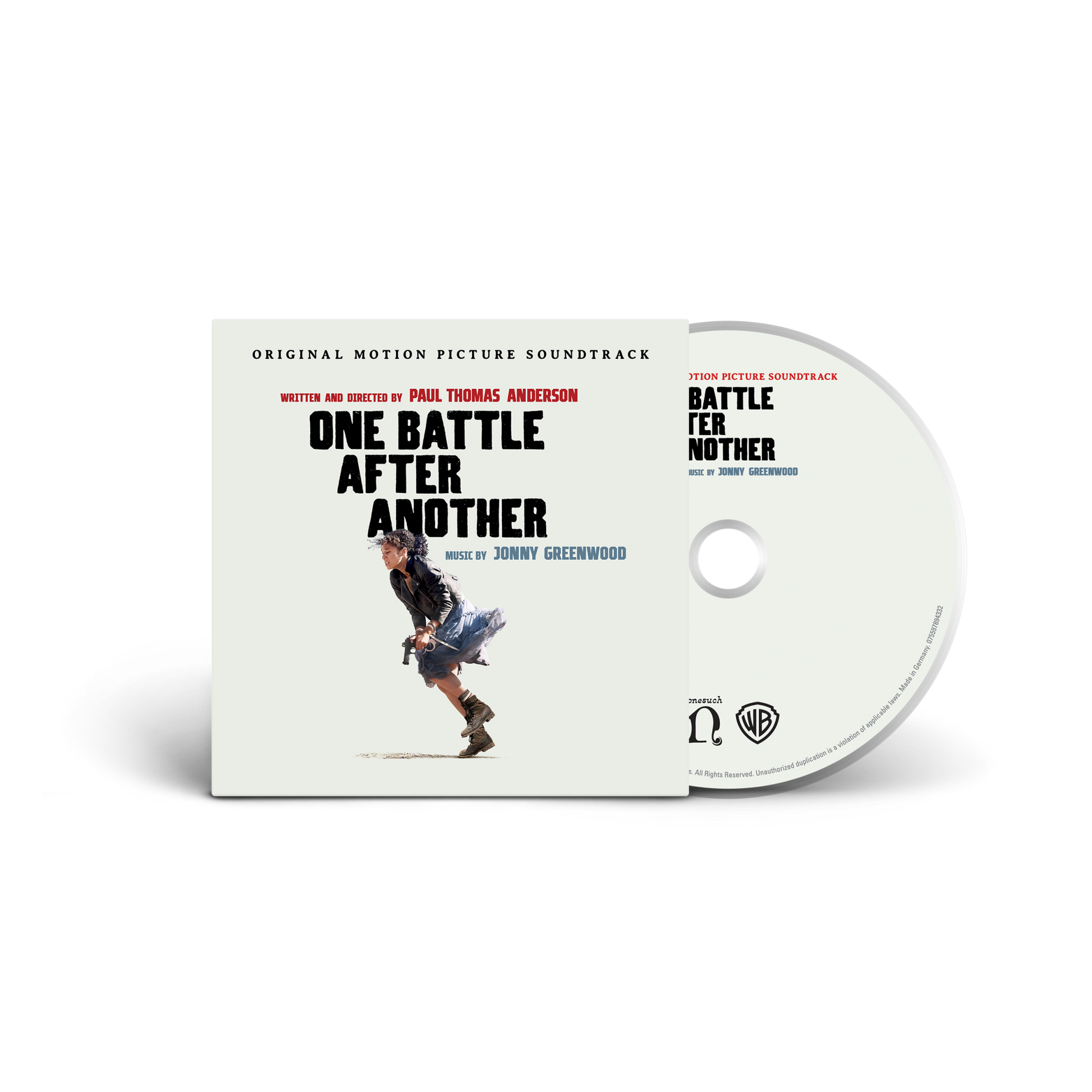 Product mockup of Jonny Greenwood - One Battle After Another Soundtrack on CD
