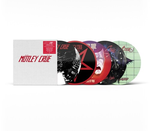 product mockup of Mötley Crüe - Crucial Crüe (45th Anniv.) [5LP Picture Disc Box Set]