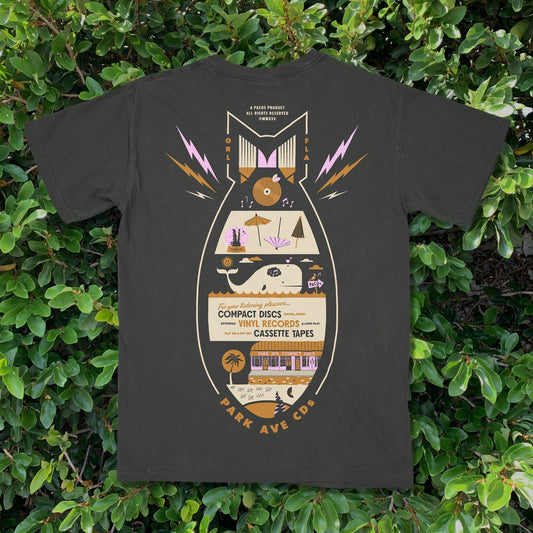 Park Ave CDs anniversary t-shirt in black, back