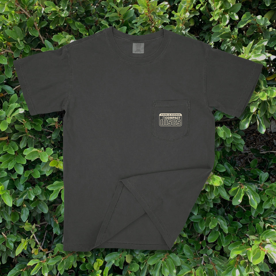 Park Ave CDs anniversary t-shirt in black, front