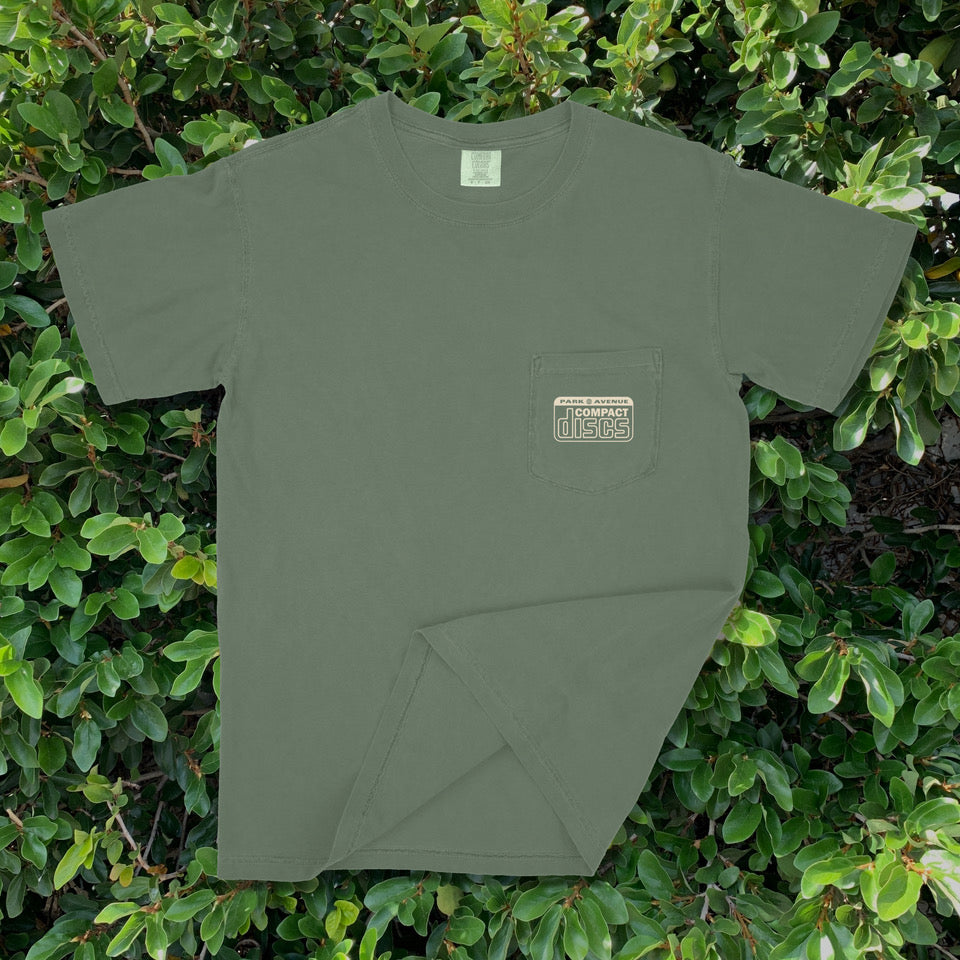 Park Ave CDs anniversary t-shirt in Moss, front
