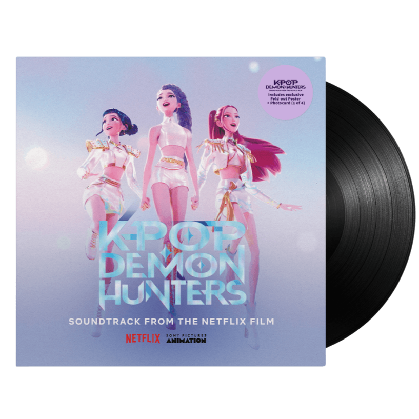 Product render of the KPop Demon Hunters Soundtrack on vinyl