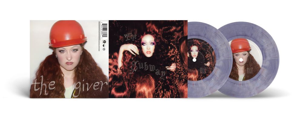 product mockup of chappell roan - subway b/w the giver 7" showing A and B side