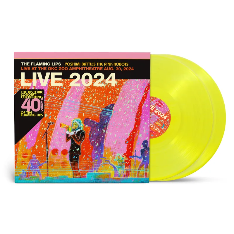 product mockup for The Flaming Lips - Yoshimi Battles The Pink Robots: Live At The OKC Zoo Amphitheatre Aug 30, 2024 [2LP] [RSD Black Friday 2025]